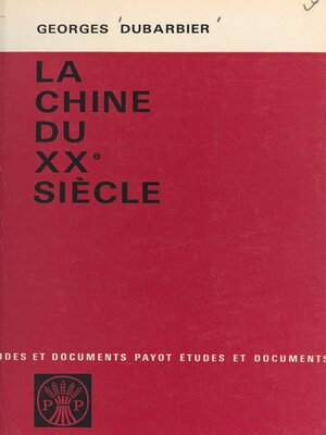 cover image of La Chine du XXe siècle